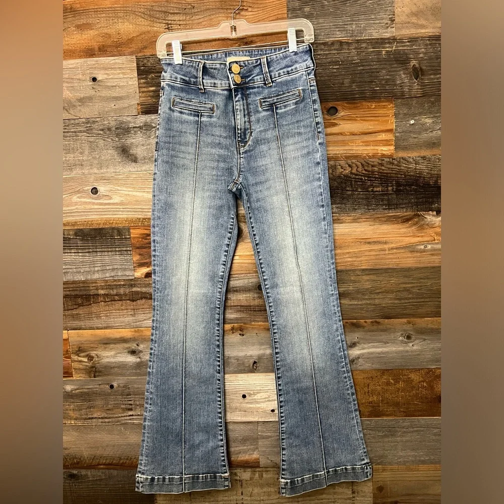 KUT from the Kloth Women's Ana High-Rise Flare Double Button Women’s Size 2 - Picture 1 of 4